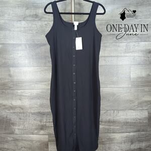 a new day Black Button-Down Dress